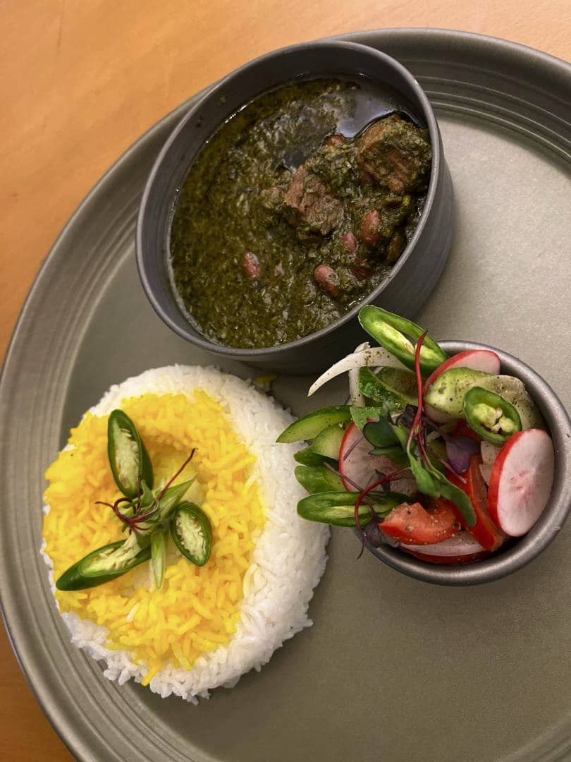 چلو قورمه سبزی