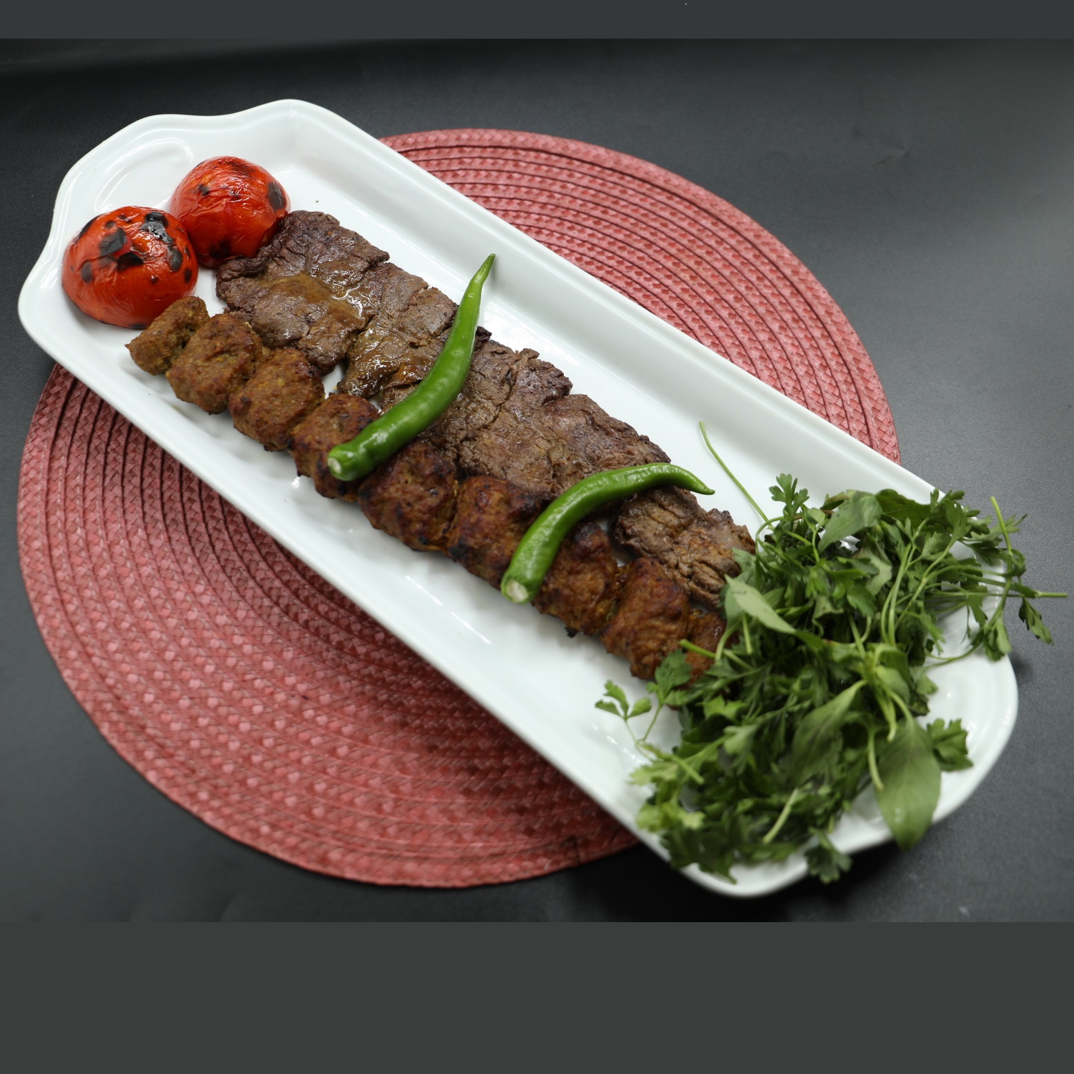 سلطانی( یک سیخ کوبیده یک سیخ برگ )